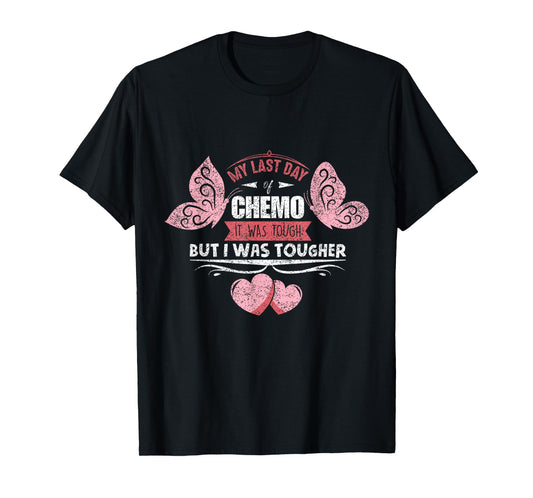 Last Chemo Day Gift Serious Illness Warrior - Women's Classic Crew Neck T-Shirt - Black - Small - Short Sleeve - Lace Embellishment