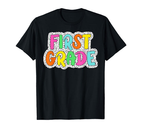 First Grade Back To School Dalmatian Dots Teacher Student T-Shirt