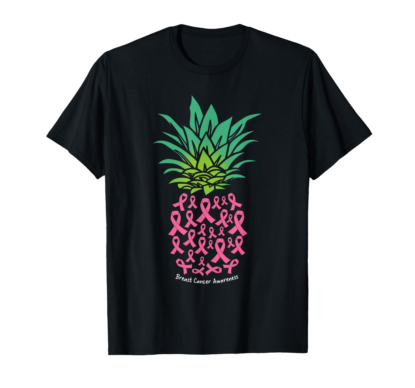 Pineapple Pink Ribbon Funny Breast Cancer Awareness T-Shirt