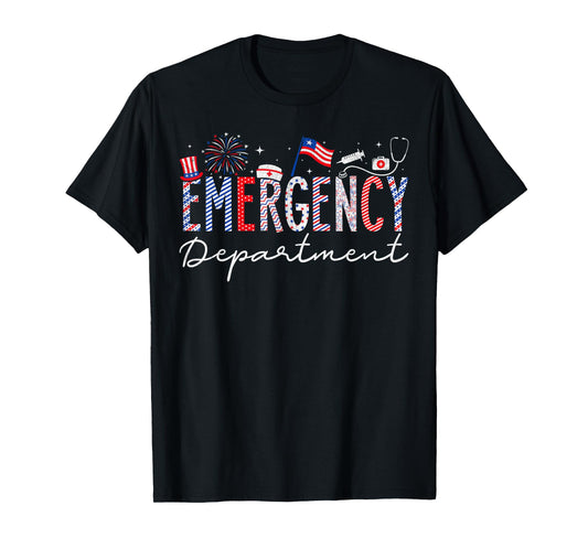 4th Of July EMERGENCY Department Nurse Patriotic Nurses T-Shirt