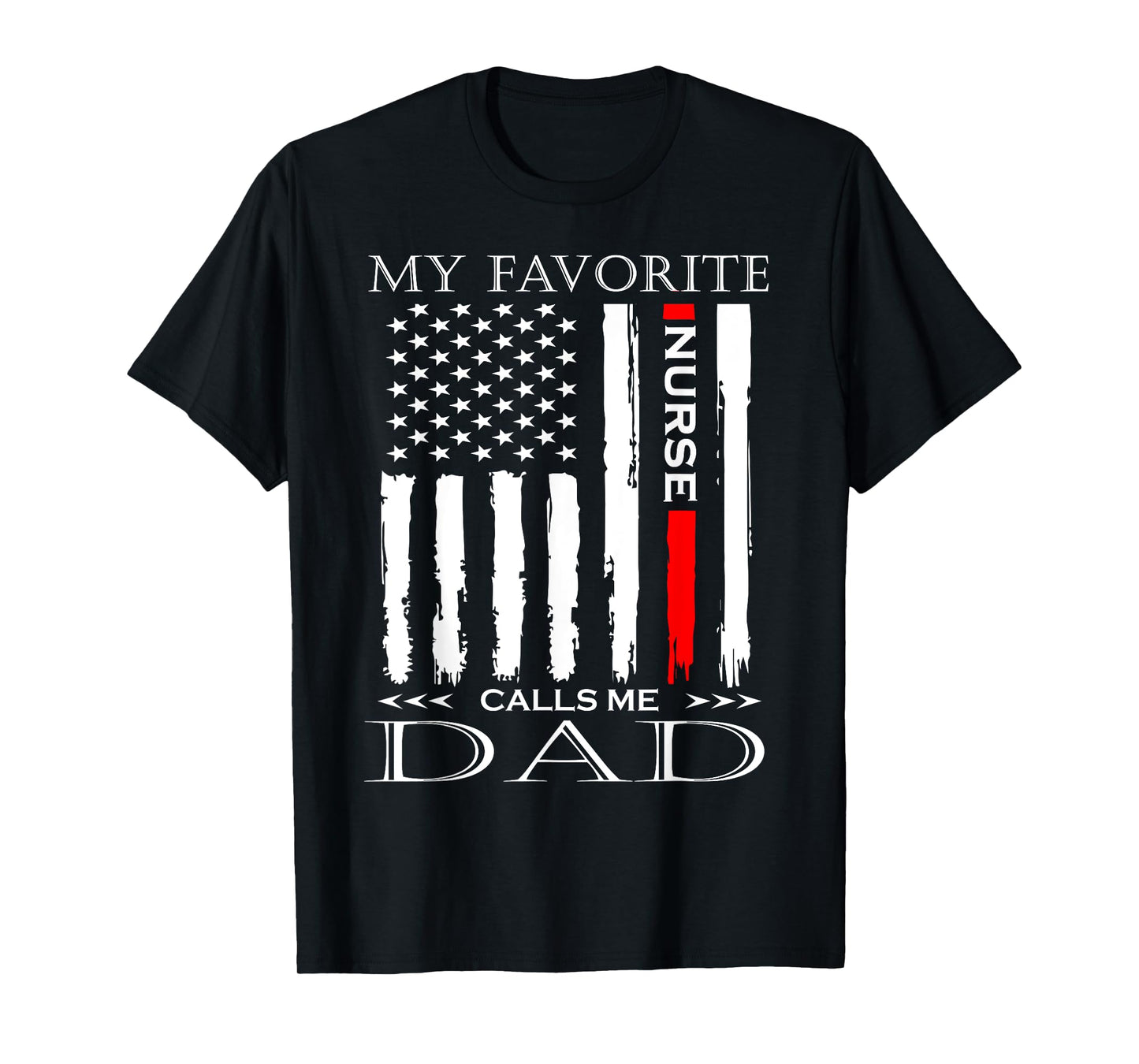 Vintage USA Flag Fathers Day Dad Gift from Daughter Nurse Women Men T-Shirt