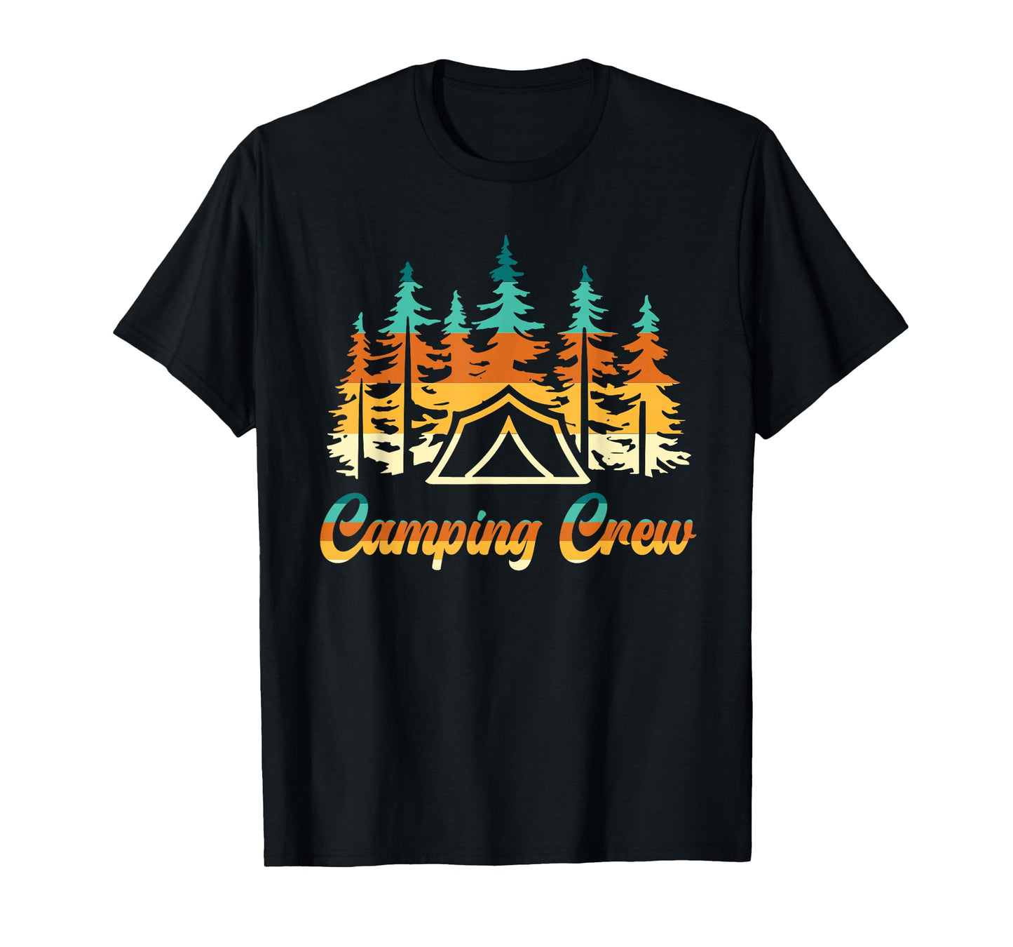 Camping Crew Family Camper Group Matching Retro T-Shirt