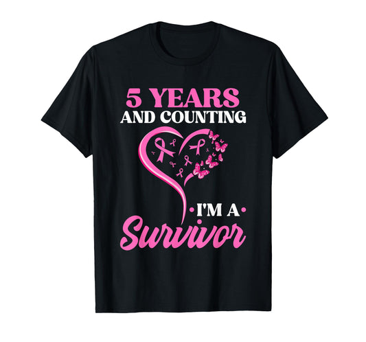 5 Years Breast Cancer Free Survivor Women T-Shirt