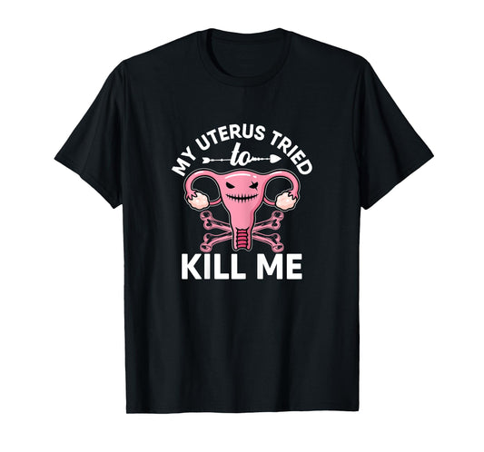 Uterus Hysterectomy Surgery Recovery Tee Co Women's Black X-Small Modern Novelty T-Shirt