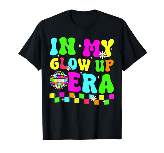 In My Glow Up Era Groovy Retro Colorful Boys Girls Kids T-Shirt