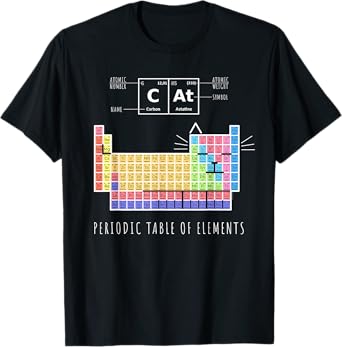 Chemistry Cat, Periodic Table Of Elements T-Shirt
