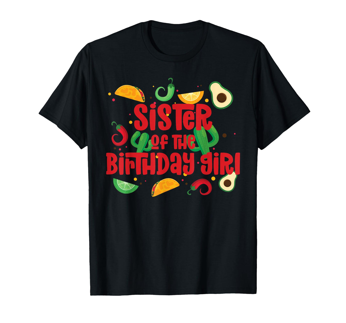 Sister Taco Twosday Fiesta Taco Birthday Theme Girl 2yr T-Shirt