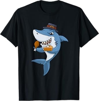 Thanksgiving Shark Tshirt Spice Eat Turkey Leg Pumpkin Pie T-Shirt