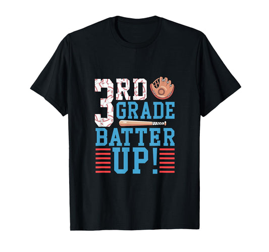 3rd Grade Back To School Shirt 3rd Grade Batter Up Baseball T-Shirt