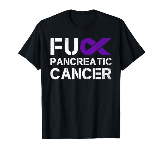 Fuck FU Pancreatic Cancer Awareness Warrior Purple Ribbon T-Shirt
