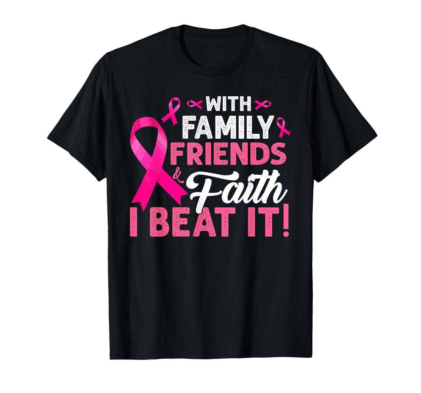 I Beat Breast Cancer Pink Ribbon Breast Cancer Survivor T-Shirt