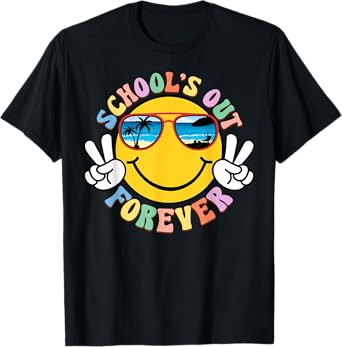Retro Groovy School's Out Forever Retired Teacher Retirement T-Shirt