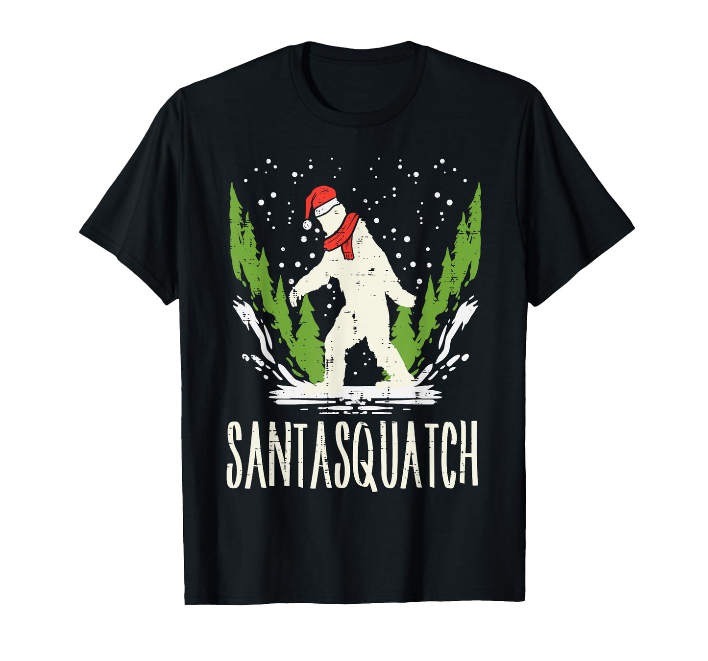 Bigfoot Sasquatch Santa Squatch Christmas Xmas Pajama PJ T-Shirt
