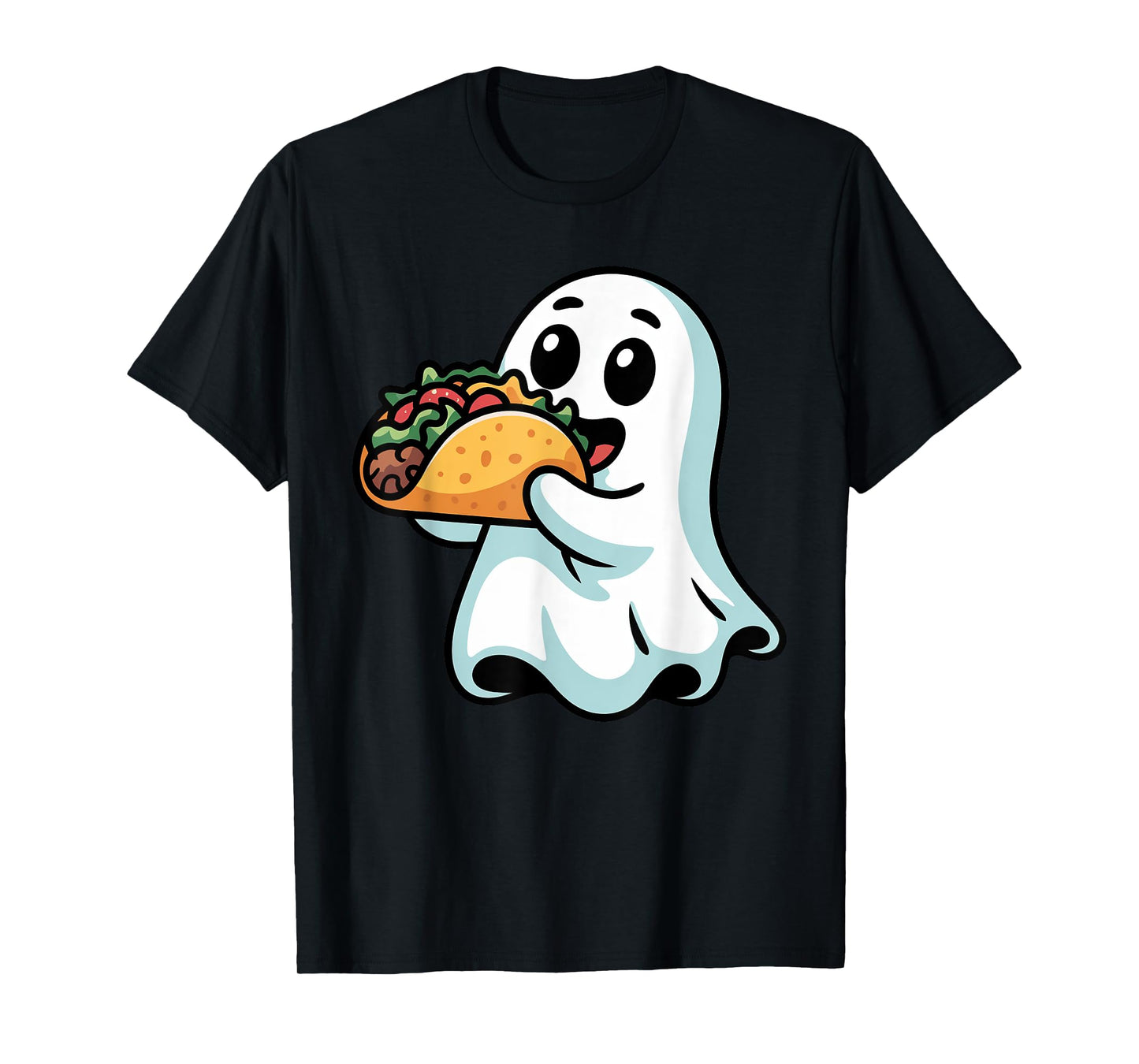 Halloween Boo Ghost Eating Tacos Funny Kids Trick or Treat T-Shirt