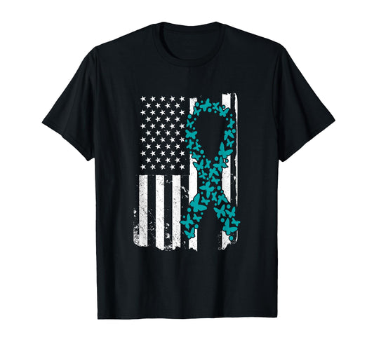 Ovarian Cancer Ribbon Awareness Mother's Day T-Shirt