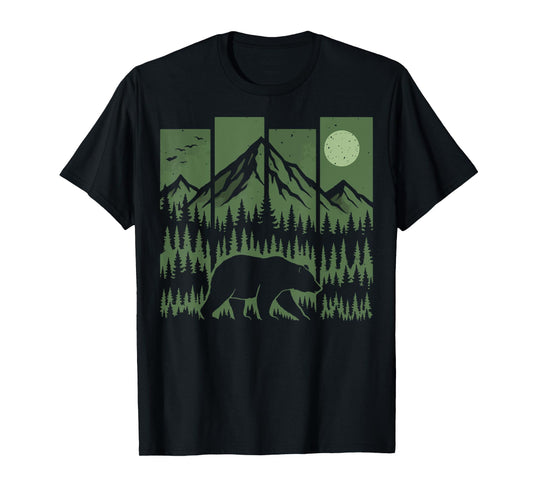 Bear Retro Nature Outdoor T-Shirt