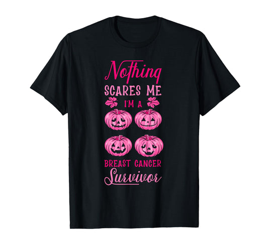 Breast Cancer Halloween Party Survivor Pink Pumpkin T-Shirt
