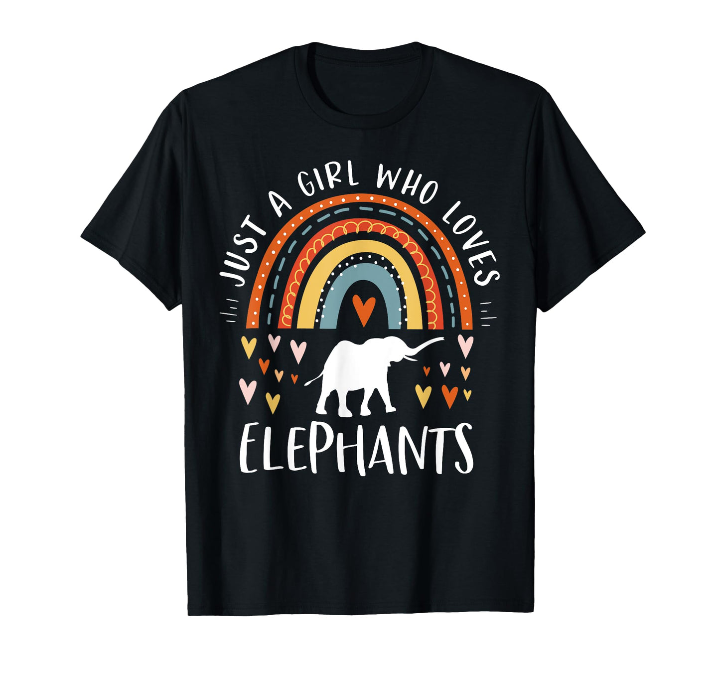 Just A Girl Who Loves Elephants Rainbow Gifts Elephant Lover T-Shirt