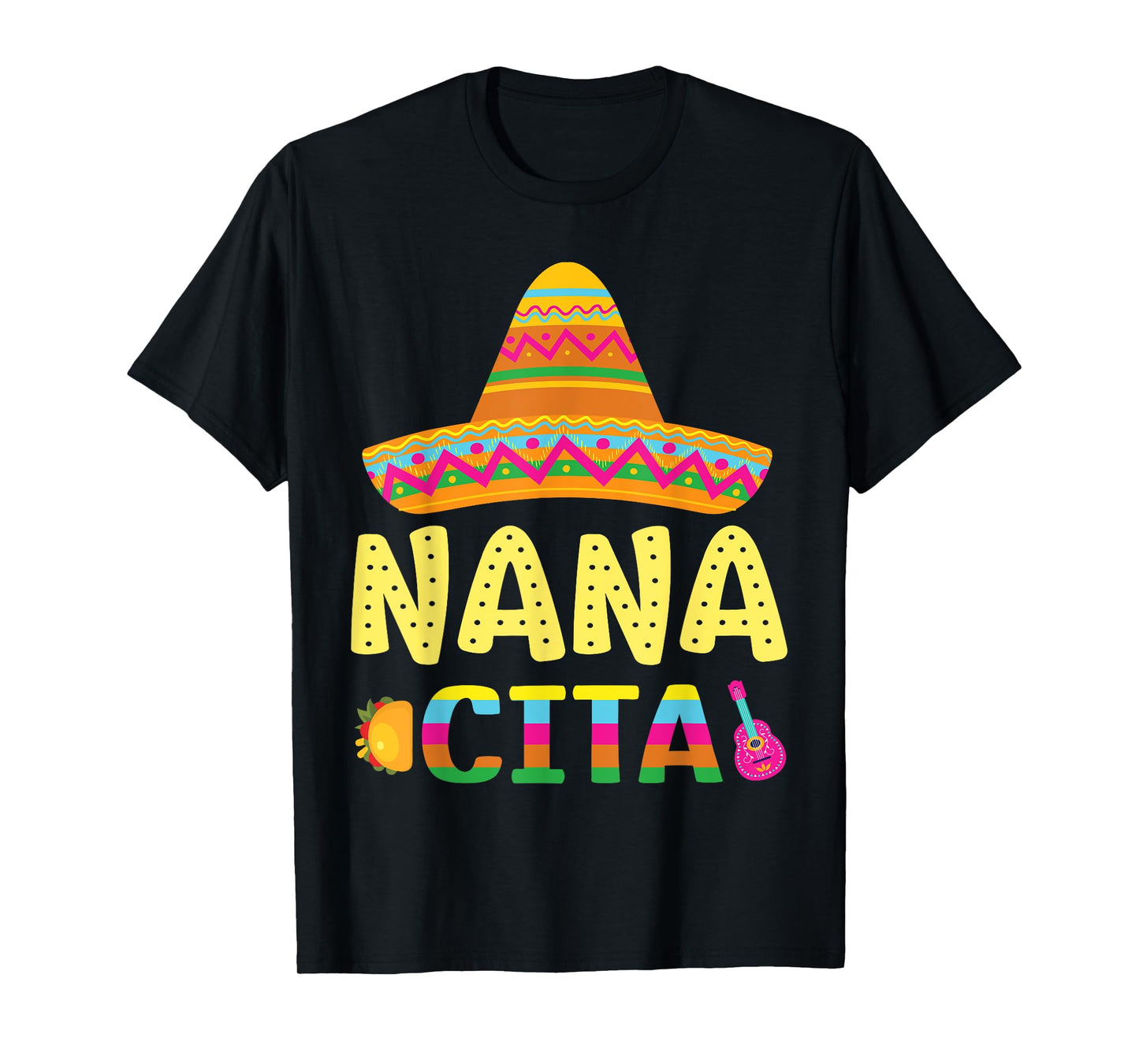 Taco Guitar Cinco De Mayo Day Nana Cita Grandma Son Daughter T-Shirt