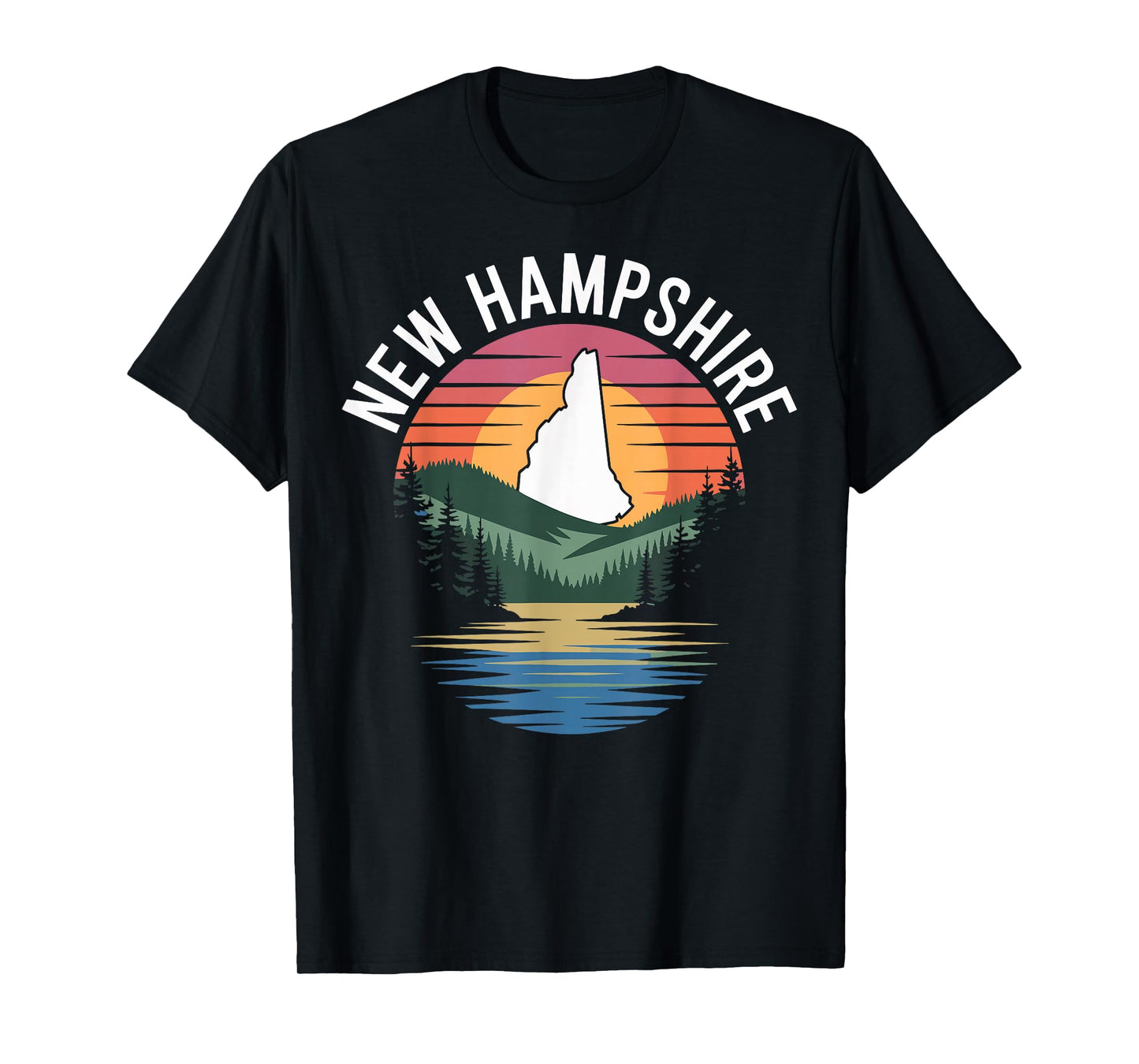 New Hampshire lake sunset pine forest hills T-Shirt