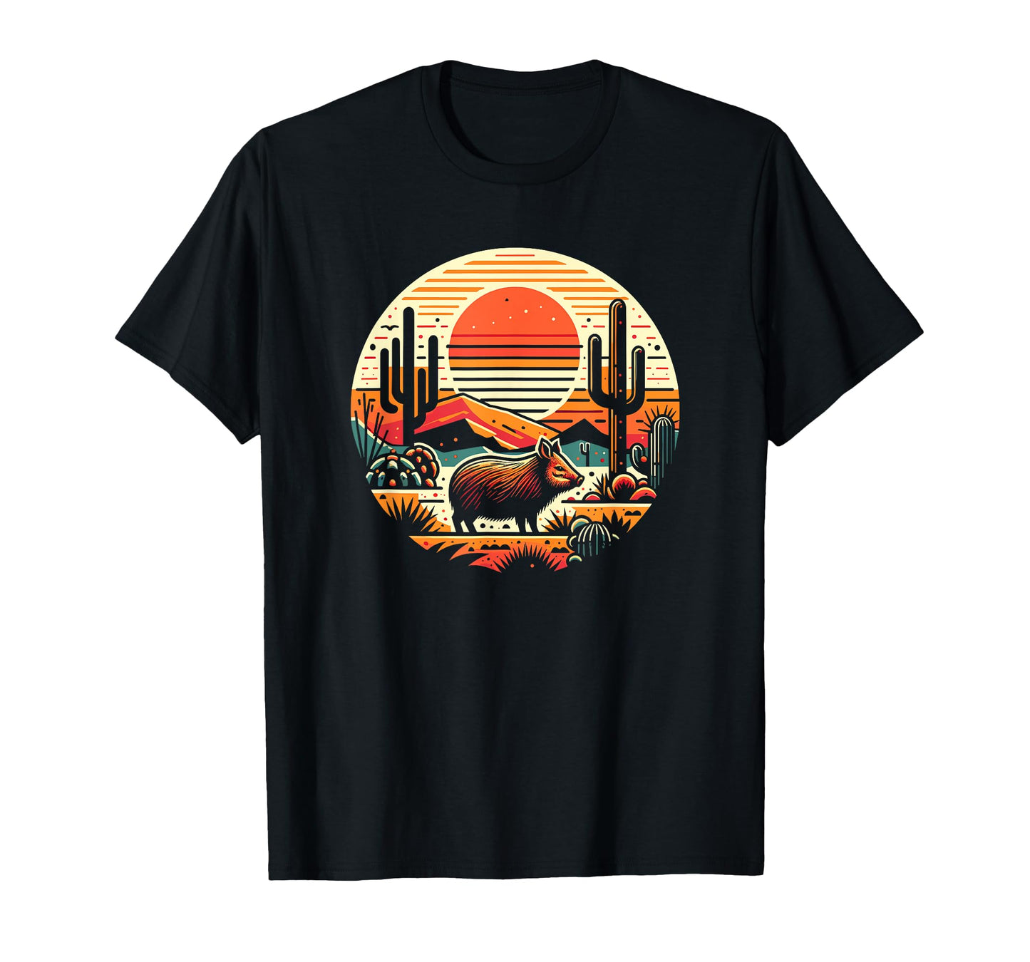 Javelina with Desert Sunset, Javelina T-Shirt