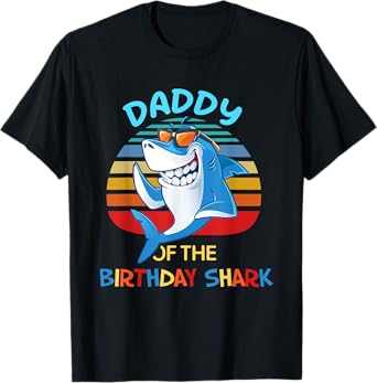 Mens Daddy of the Shark Birthday Dad Matching Family T-Shirt