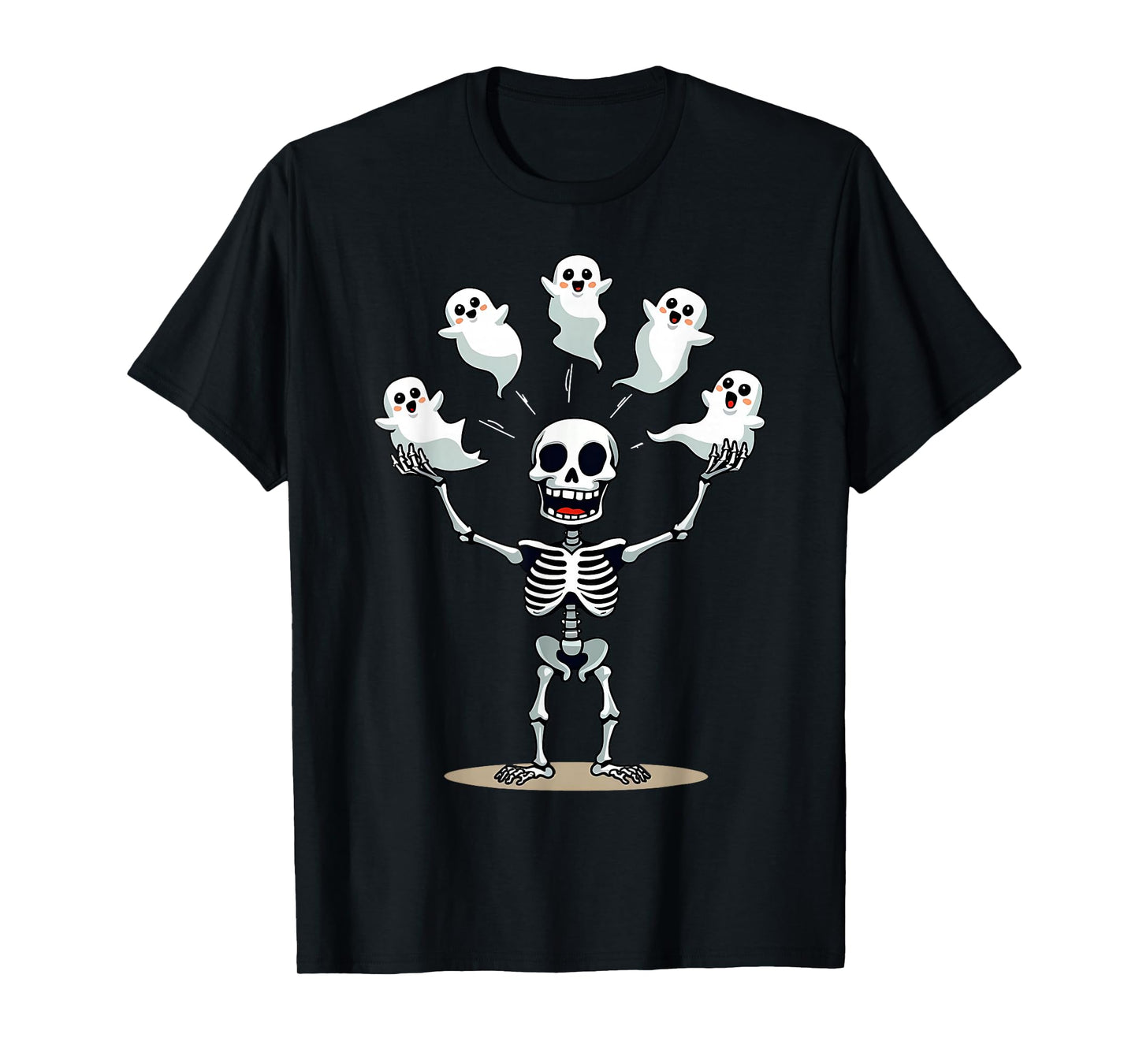 Cute Skeleton Juggling Ghosts Funny Halloween Costume Spooky T-Shirt