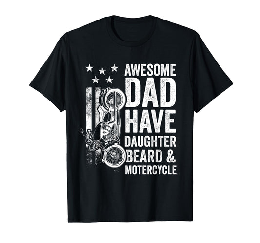 Awesome Dads Have Daughters And Motorcycle Father's Day T-Shirt
