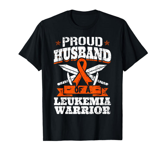 Proud Husband Of A Leukemia Warrior Awareness Blood Cancer T-Shirt
