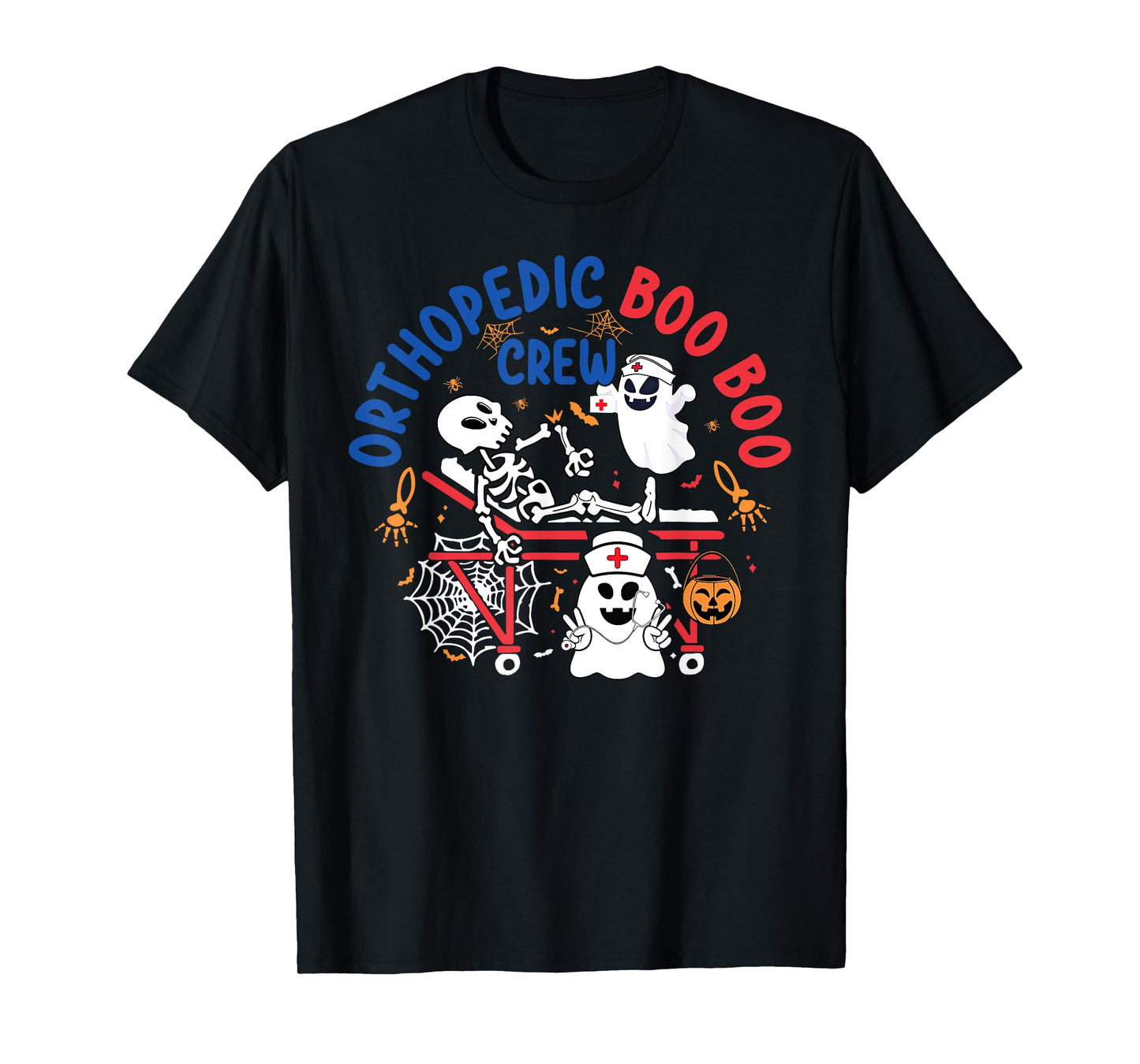 Orthopedic Boo Crew Skeleton Ghost Ortho Nurse Halloween T-Shirt