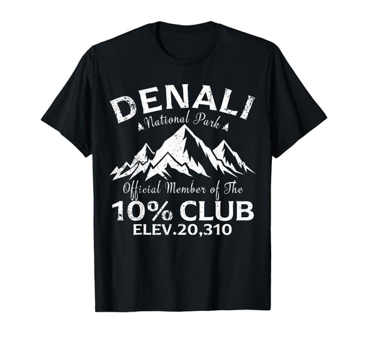 Denali 10 Percent Club Hiking Adventure Retro T-Shirt