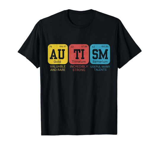 Autism Elements Periodic Table Awareness ASD T-Shirt
