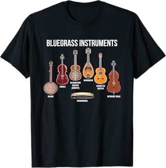 Banjo Bluegrass instruments Vintage Music Fans Banjo Player T-Shirt