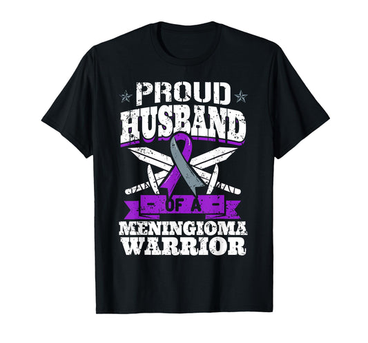 Proud Husband Of A Meningioma Warrior Tumor Awareness Ribbon T-Shirt