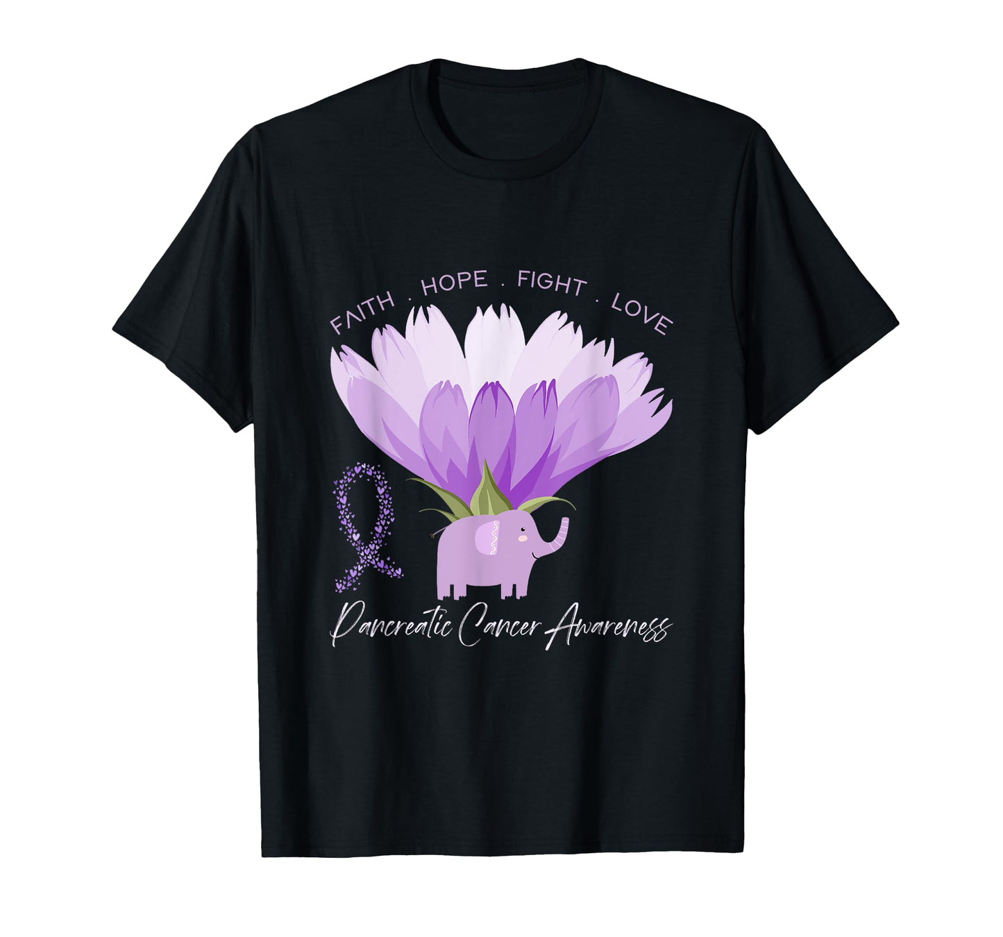 Purple Ribbon Gift Pancreatic Cancer Awareness T-Shirt