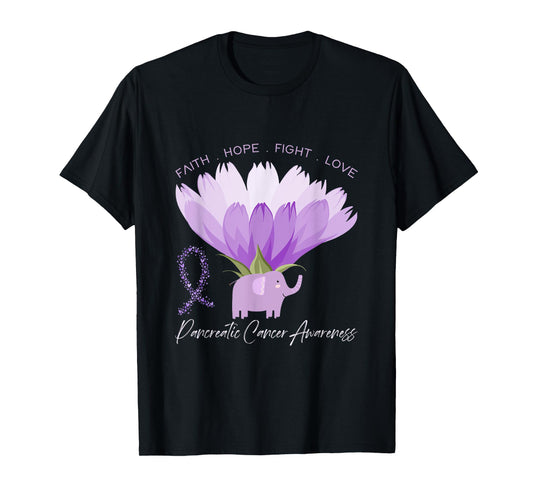 Purple Ribbon Gift Pancreatic Cancer Awareness T-Shirt