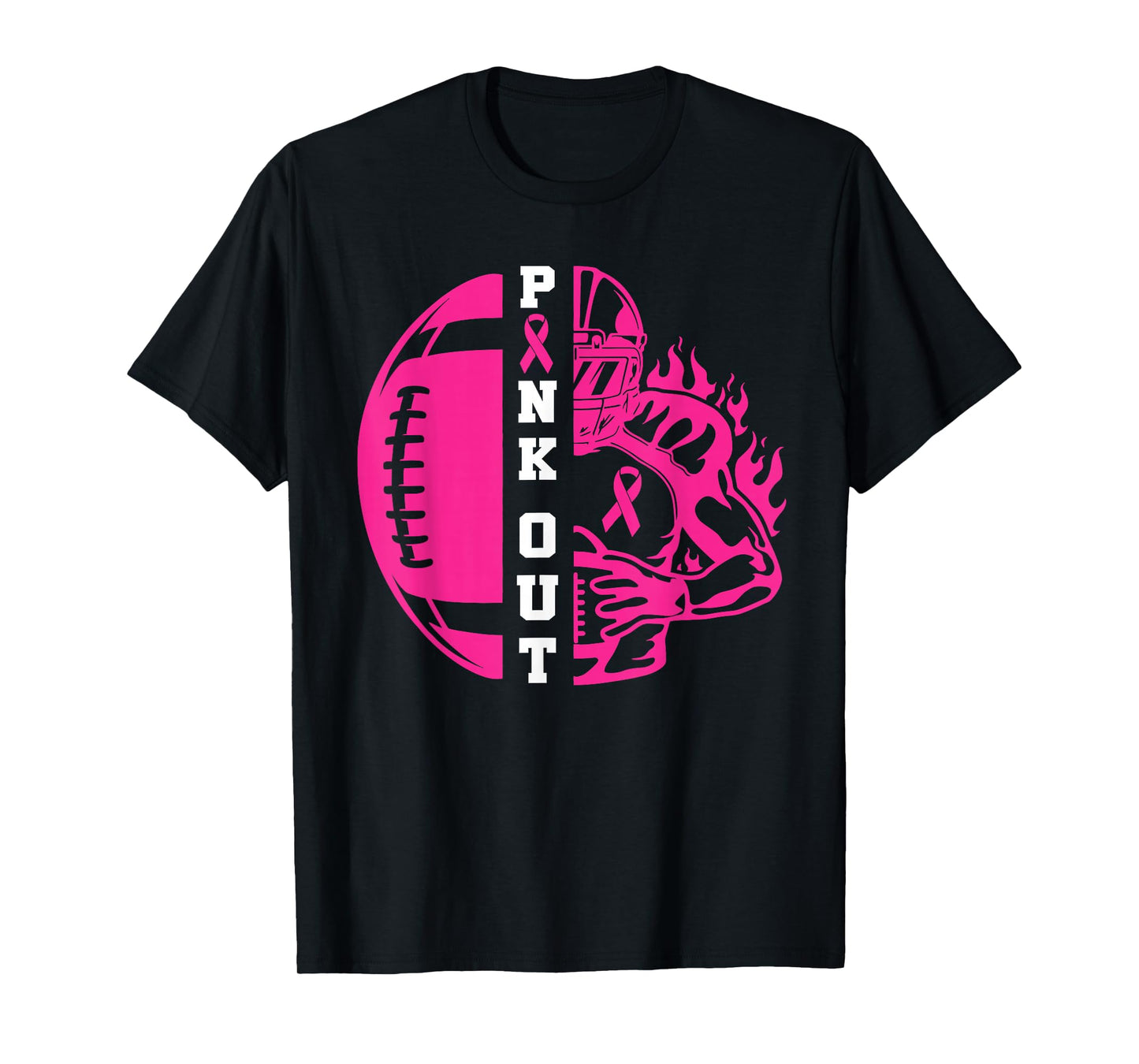 Pink Out Tackle Breast Cancer Awareness American Football T-Shirt