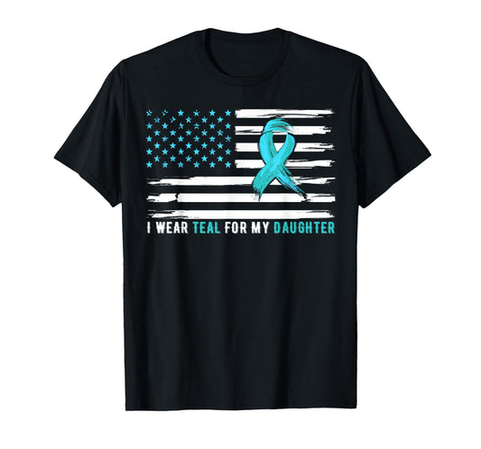 I Wear Teal For My Daughter Cervical Cancer Awareness T-Shirt