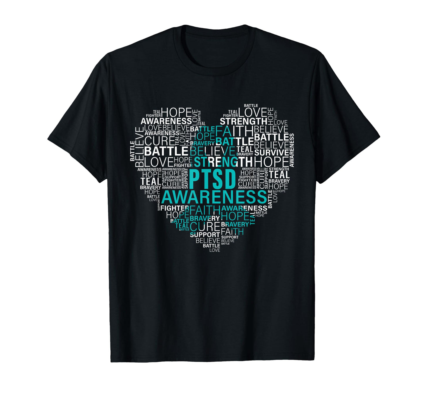 PTSD Awareness Fightining Hope Support Strong Warrior T-Shirt