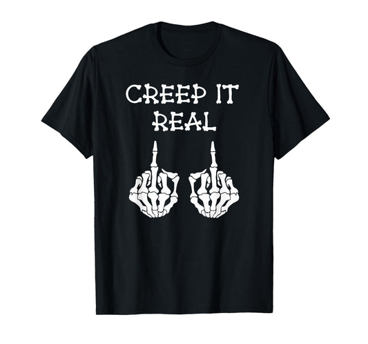 Creep it Real Halloween Funny Matching Family Skeleton T-Shirt
