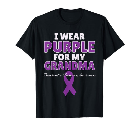 Pancreatic Cancer Awareness I Wear Purple For My Grandma T-Shirt