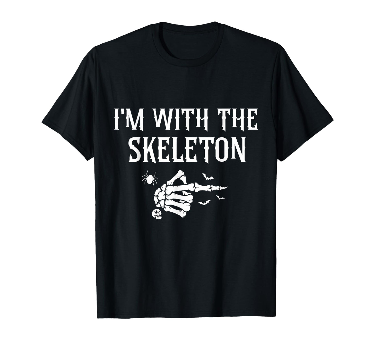 I'm with The Skeleton Matching Couple Costume Halloween T-Shirt