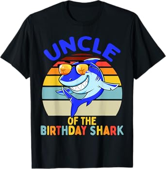 Uncle of the Shark Birthday Matching Family T-Shirt