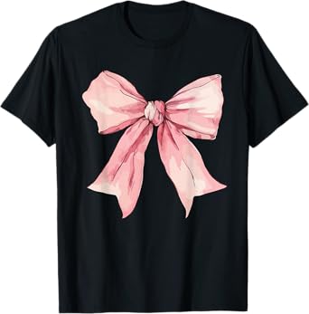 Cute Pink Coquette Bow For Women Girls Pink Coquette Bow T-Shirt