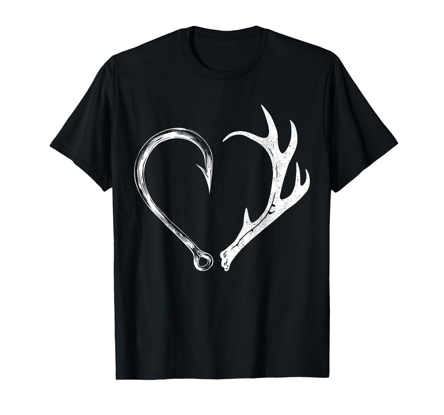 Fishing Hunting Heart Design for Outdoor Lovers T-Shirt