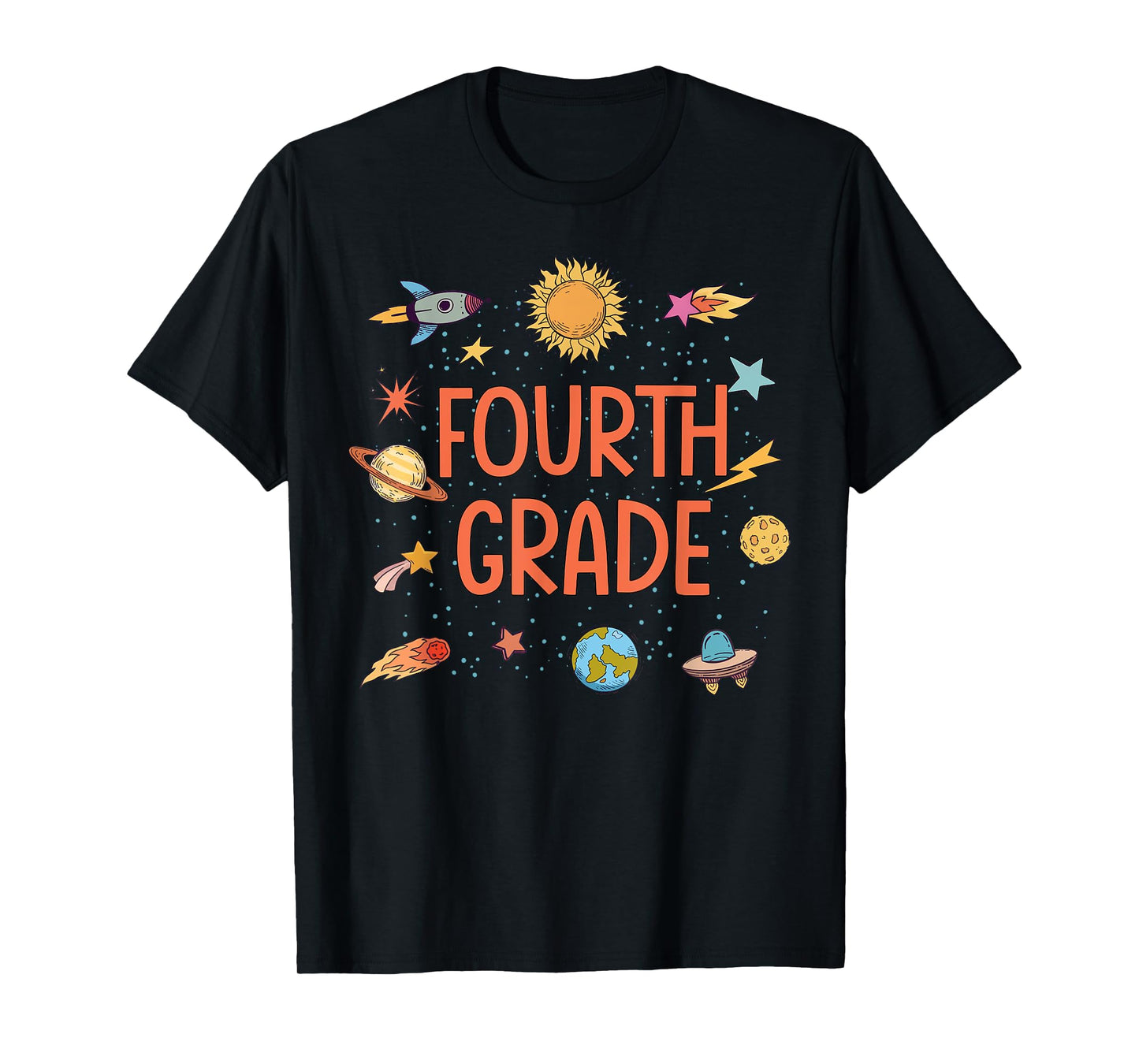 Fourth Grade Rocket Blast Off Outer Space Teacher T-Shirt