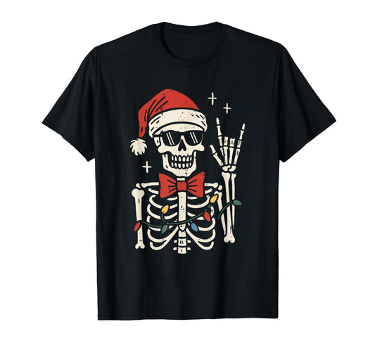 Cool Skeleton Christmas Winter Kids Boys Men Women T-Shirt