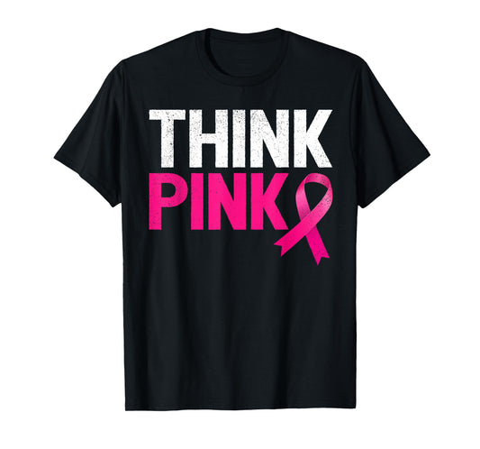 Pink Ribbon Warrior Think Pink Breast Cancer Awareness T-Shirt