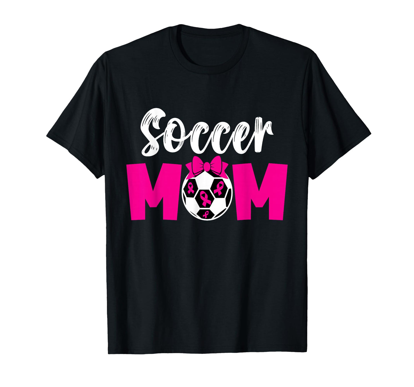 Soccer Mom Breast Cancer Awareness Soccer Pink Ribbon Women T-Shirt