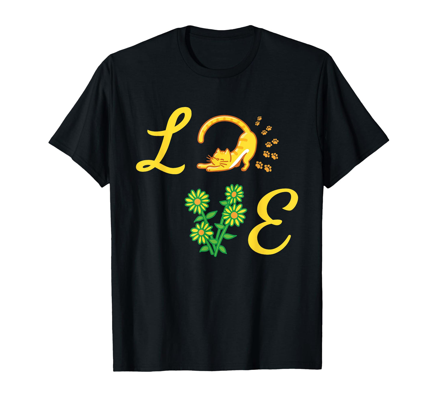 Sunflower Love Flora Cat Kitten Bouquet Florists T-Shirt for Men Women Kids